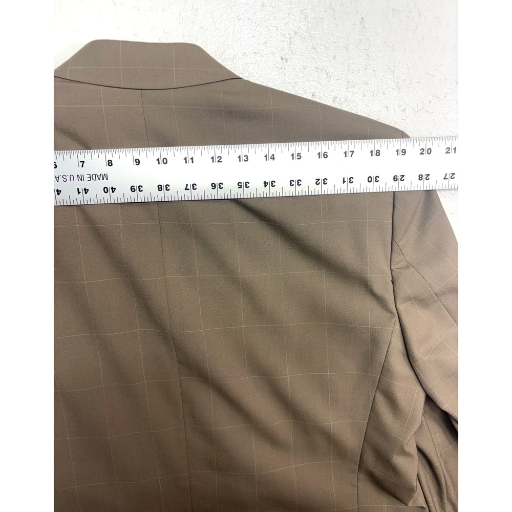 vtg Bachrach 40S Tan Windowpane Double Breasted Blazer Jacket‎ Sport Coat Wool - Picture 13 of 13